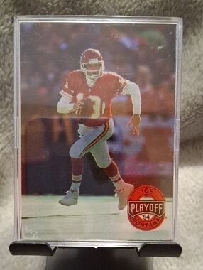 Joe Montana '94 Playoff Football Card - Red & White
